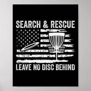 Póster Búsqueda y rescate de Disc Golf No dejes ningún di