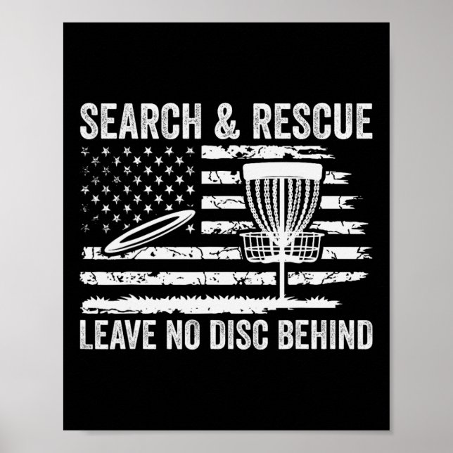 Póster Búsqueda y rescate de Disc Golf No dejes ningún di (Frente)