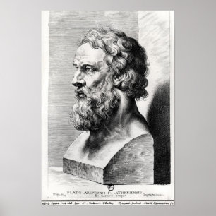 Póster Bust of Plato engraved by Lucas Emil