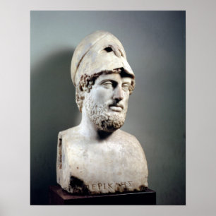 Póster Busto de la copia de Pericles de una original