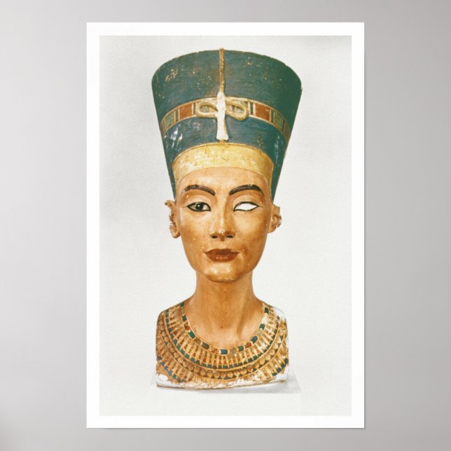Póster Busto de la Reina Nefertiti, vista frontal, desde  (Frente)