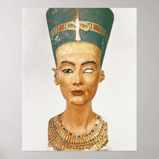 Póster Busto de la Reina Nefertiti, vista frontal, desde  (Frente)