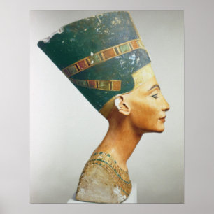 Póster Busto de la reina Nefertiti, vista lateral, del