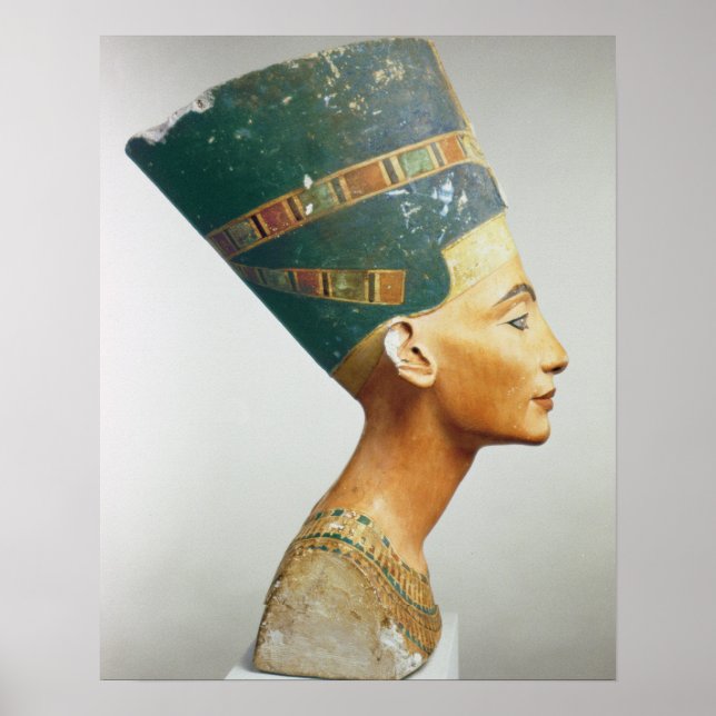 Póster Busto de la Reina Nefertiti, vista lateral, del es (Frente)