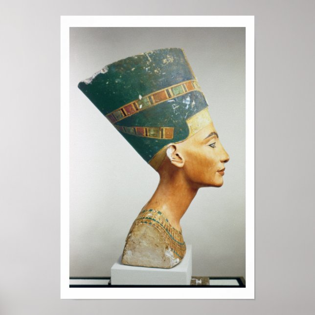 Póster Busto de la Reina Nefertiti, vista lateral, del es (Frente)