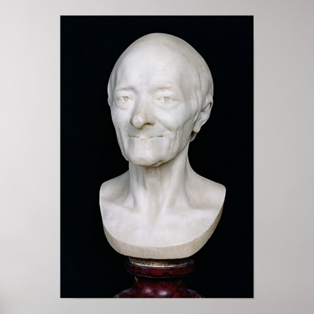 Póster Busto de Voltaire sin su peluca, 1778 (Frente)