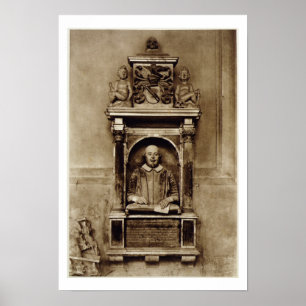 Póster Busto de William Shakespeare (1564-1616) y inscri