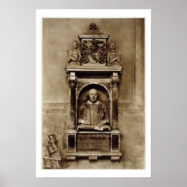 Póster Busto de William Shakespeare (1564-1616) y inscri (Frente)