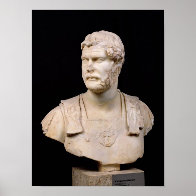 Póster Busto del emperador Hadrian encontrado en Creta (Frente)
