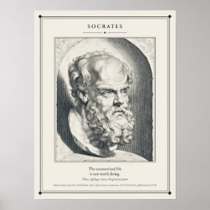 Póster Busto Grabado de Sócrates La Vida No Examinada