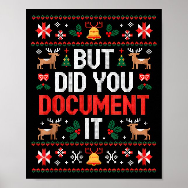Póster But Did You Doent It Funny Hr Christmas Office Ugl (Frente)