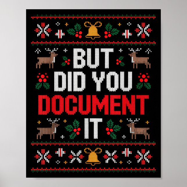 Póster But Did You Doent It Funny Office Christmas Ugly  (Frente)