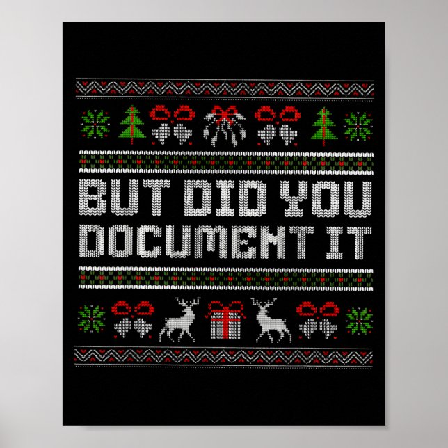 Póster But Did You Doent It Funny Office Christmas Ugly  (Frente)