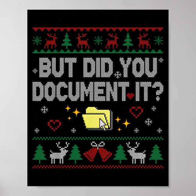 Póster But Did You Doent It Funny Office Christmas Ugly S (Frente)