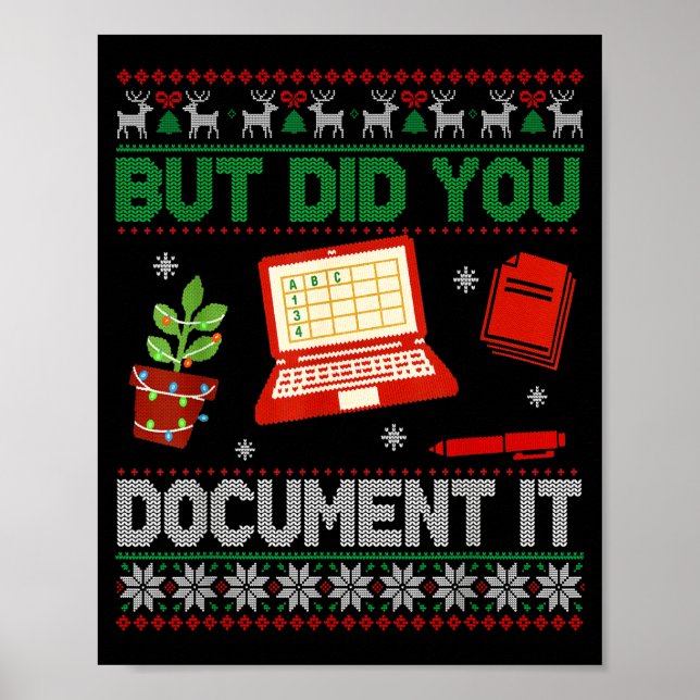 Póster But Did You Doent It Funny Office Christmas Ugly S (Frente)