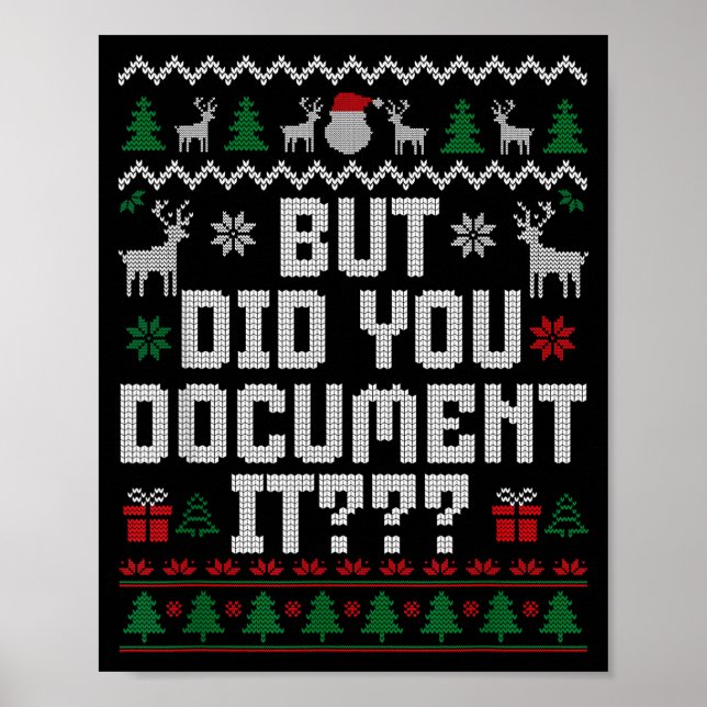 Póster But Did You Doent It Funny Office Christmas Ugly S (Frente)