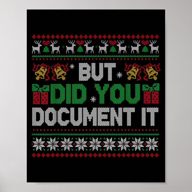 Póster But Did You Doent It Funny Office Christmas Ugly S (Frente)