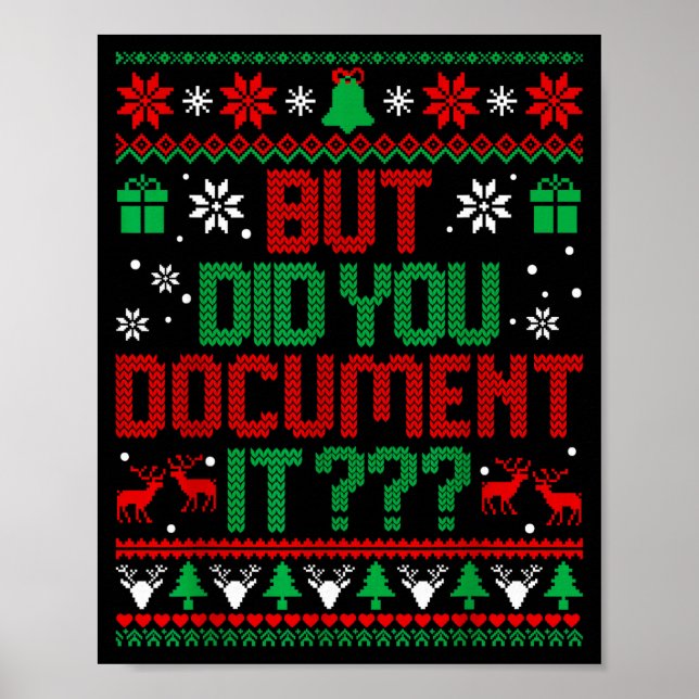 Póster But Did You Doent It Funny Office Christmas Ugly S (Frente)