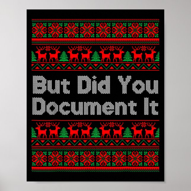 Póster But Did You Doent It Funny Office Christmas Ugly S (Frente)