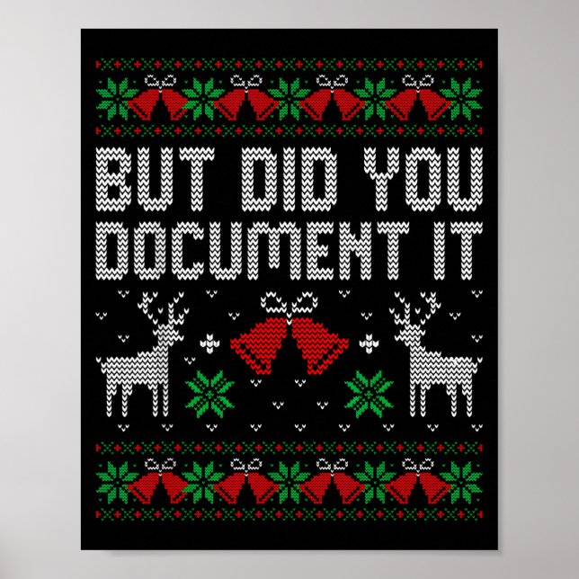 Póster But Did You Doent It Funny Office Christmas Ugly S (Frente)