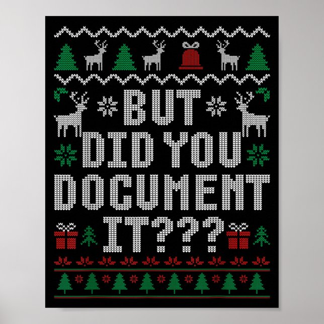 Póster But Did You Doent It Funny Office Christmas Ugly S (Frente)