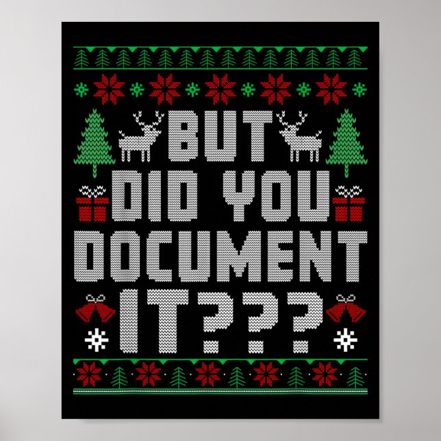 Póster But Did You Doent It Funny Office Christmas Ugly S (Frente)