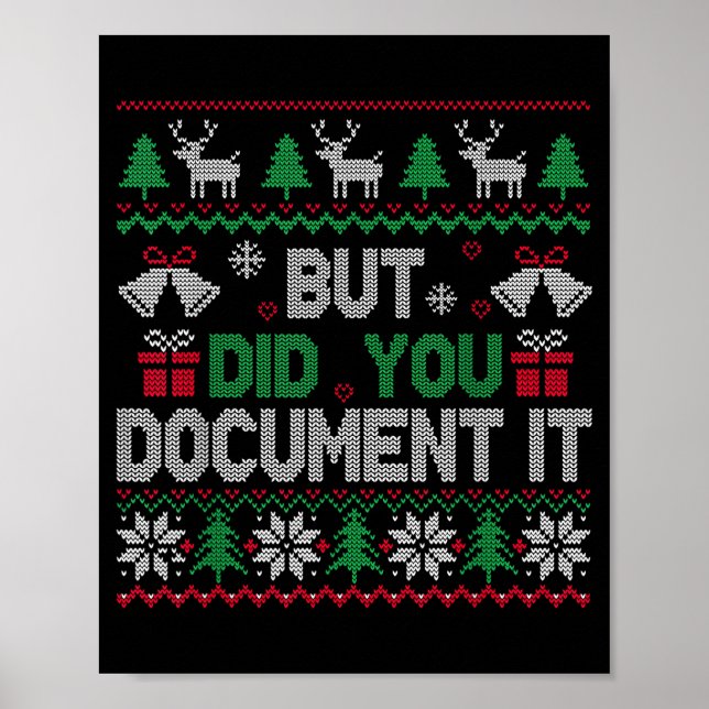 Póster But Did You Doent It Funny Office Christmas Ugly S (Frente)