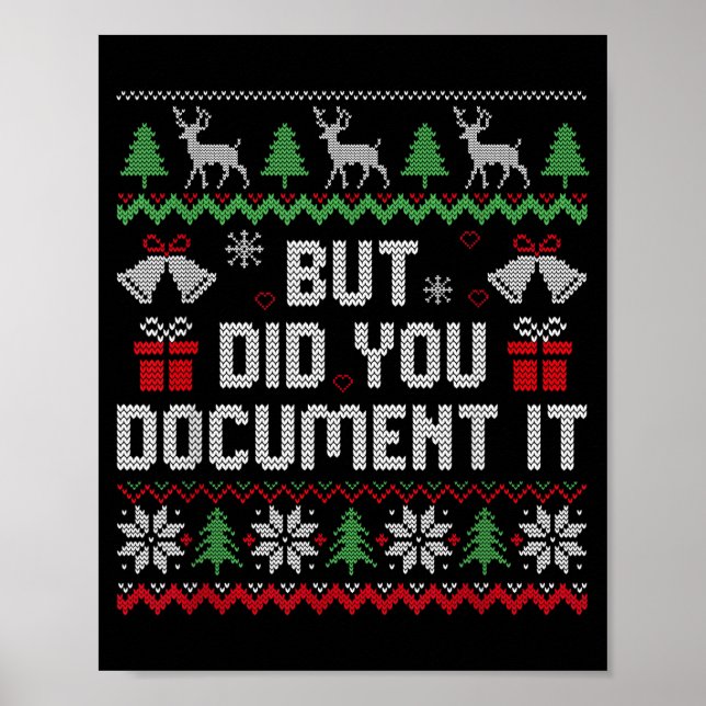 Póster But Did You Doent It Funny Office Christmas Ugly S (Frente)