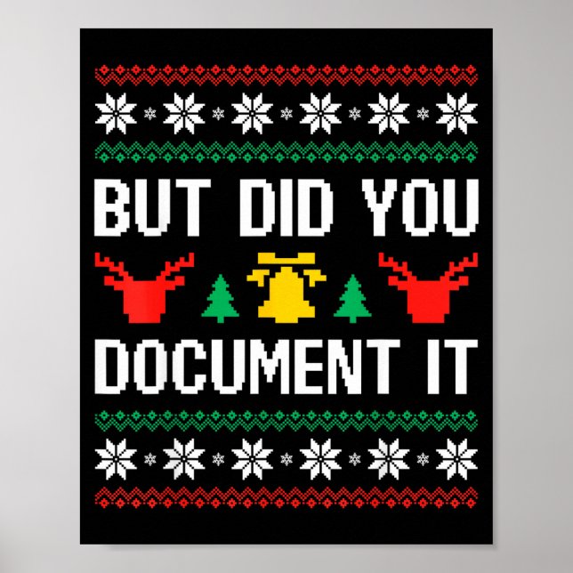 Póster But Did You Doent It Office Worker Ugly Christmas  (Frente)