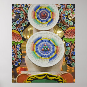 Póster Bután. Pasteles ceremoniales hechos por monjes ado