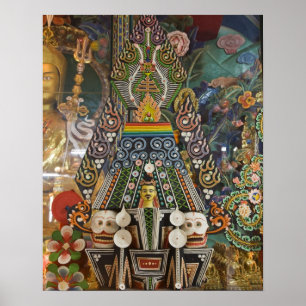Póster Bután. Pasteles ceremoniales hechos por monjes ado