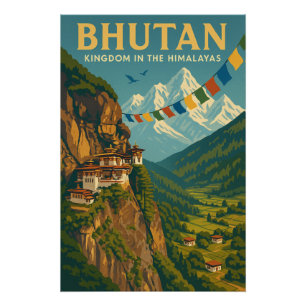 Póster Bután - Reino en los Himalayas
