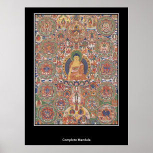 Póster butanés completo Mandala siglo XIX