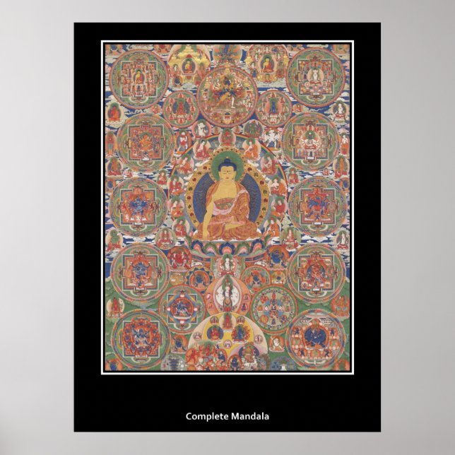 Póster butanés completo Mandala siglo XIX (Frente)