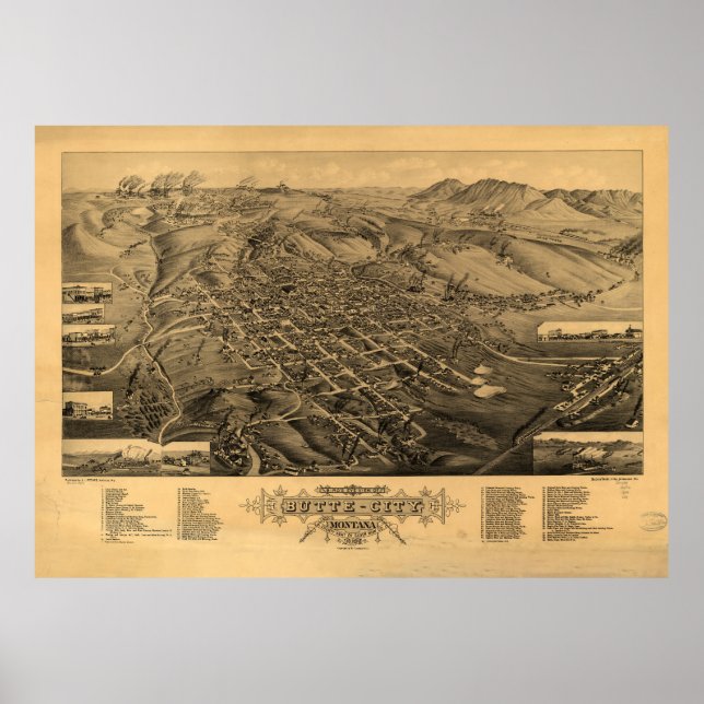 Póster Butte, Montana (1884) (Frente)