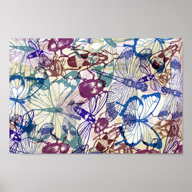 Póster butterflies and other insects (Frente)