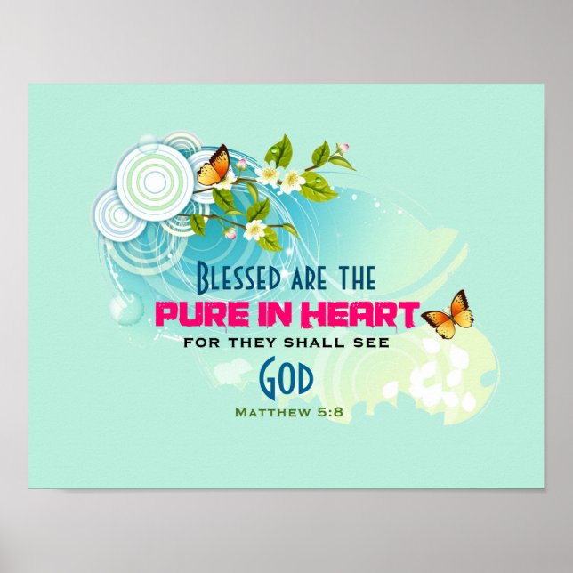 Póster Butterflies y Flor Blossom Beatitude (Frente)