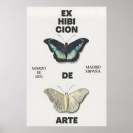 Póster Butterfly Art Print 1971 Madrid Exhibition Poster