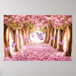 Póster Butterfly backdrop, enchanted forest garden party