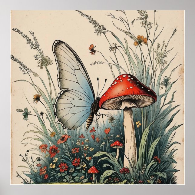 Póster Butterfly Beneath the Bloom (Frente)