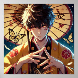 Póster Butterfly Curse: Flame-Eyed Warrior Anime