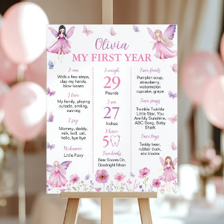 Póster Butterfly Fairy Floral Garden Birthday Milestone