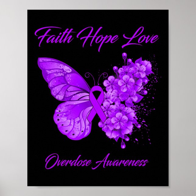 Póster Butterfly Faith Hope Love Excesiva Conciencia (Frente)