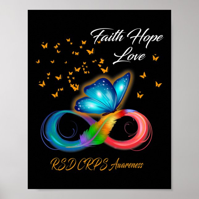 Póster Butterfly Faith Hope Love RSD CRPS Awaration (Frente)