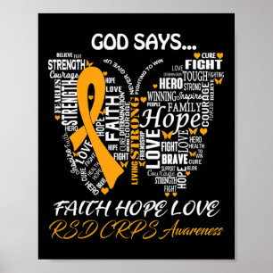 Póster Butterfly Faith Hope Love Rsd Crps Awareness Gifts