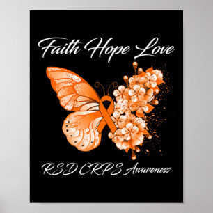 Póster Butterfly Faith Hope Love Rsd Crps Conciencia 1