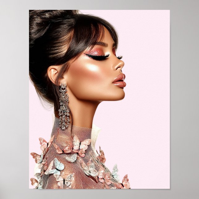 Póster Butterfly Glam Editorial Poster Paper (Semi-Gloss) (Frente)