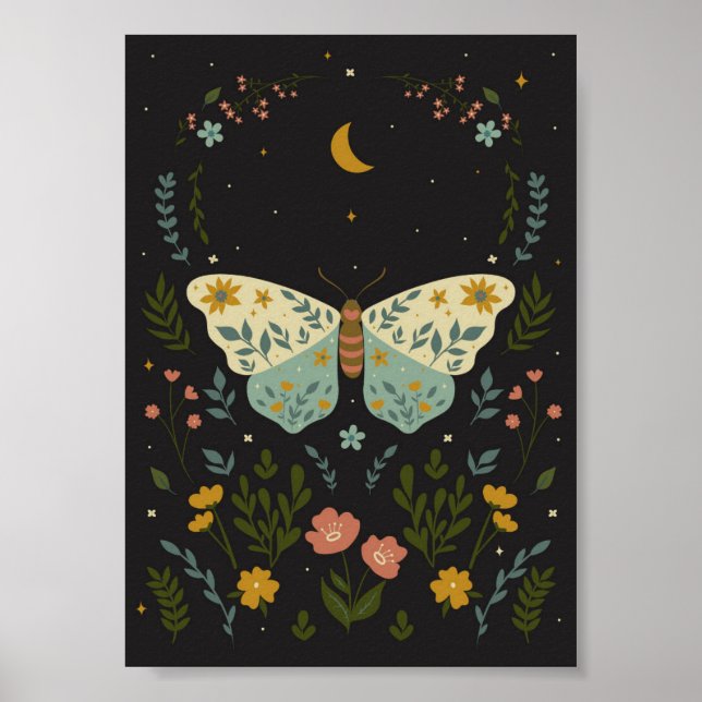 Póster butterfly in boho style (Frente)