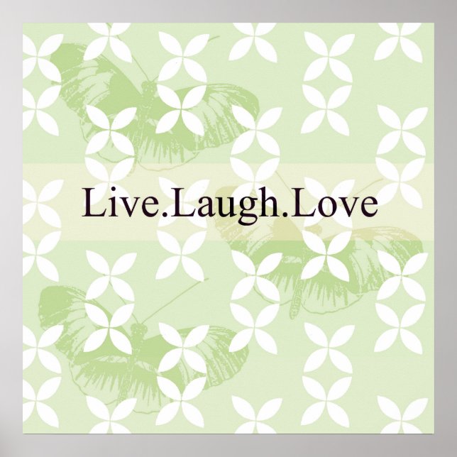 Póster Butterfly Inspirations Live Laugh Love (Frente)
