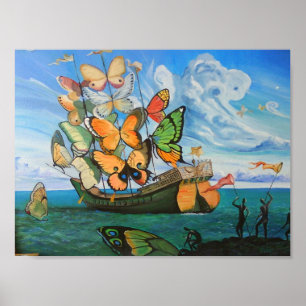 Póster Butterfly ship